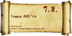 Tompa Márk névjegykártya